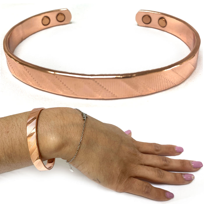 1 Pc Magnetic Cuff Copper Bracelet Healing Therapy Arthritis Pain Relief Bangle