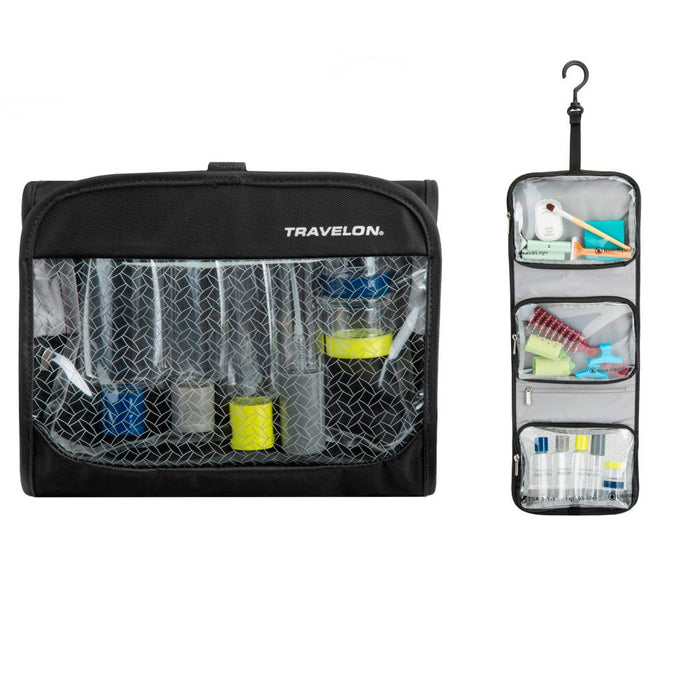 Travelon Wet Dry Quart Bag with Plastic Bottles Toiletry Bath