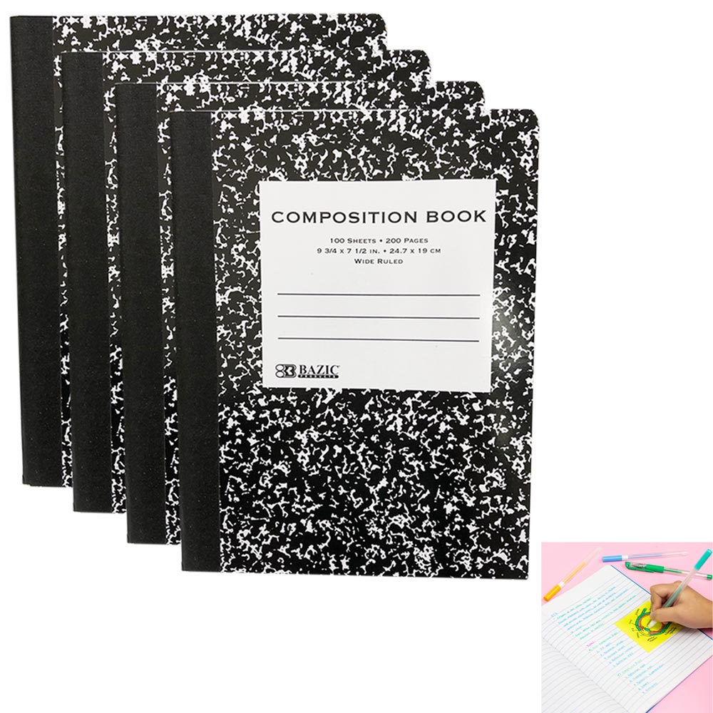 BAZIC 100 Ct. Primary Journal Marble Composition Book Bazic Products