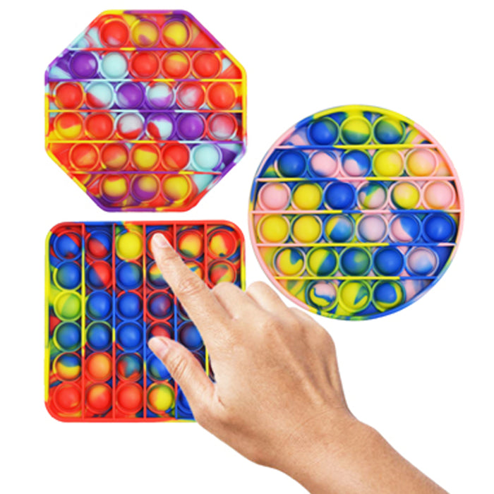 2 Pc Silicone Bubble Pop Push Toy Sensory Fidget Rainbow Autism Stress —  AllTopBargains