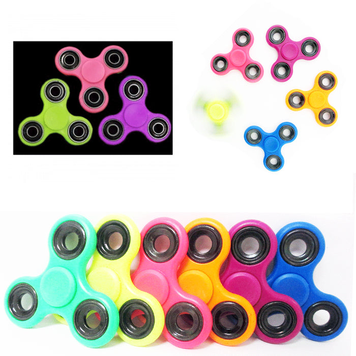 1 Fidget Tri Spinner Neon Hand Focus ADHD Desk Toy Stocking Stuffer Pocket Gyro