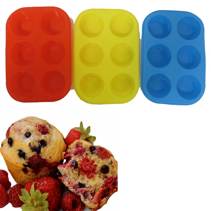 1pc Silicone Muffin Top Pans for Baking, 6-Cavity Non-Stick 3