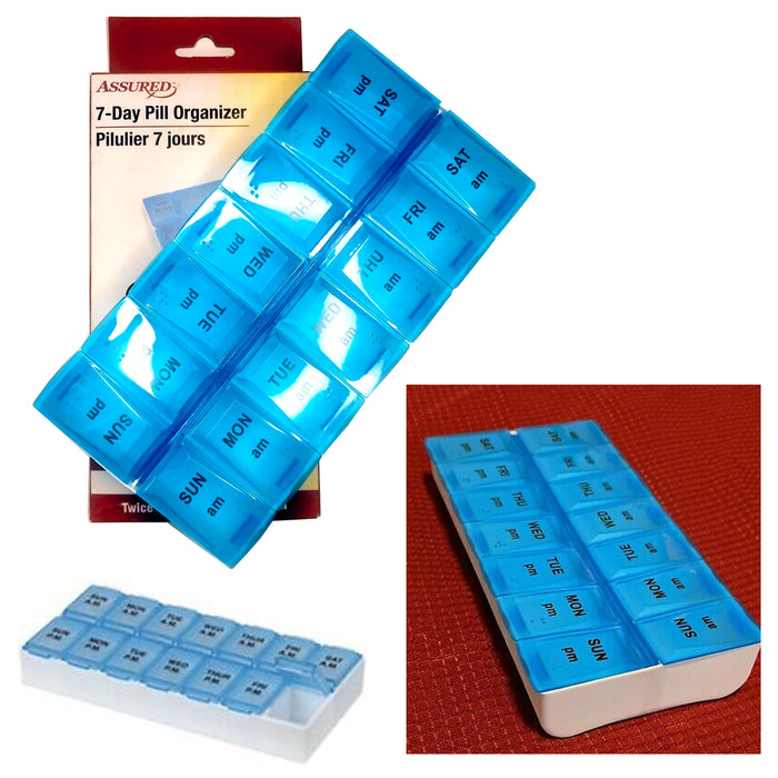 7 Day Pill Organizer Case Weekly Pill Box Organizer Medicine Storage AM PM  Case