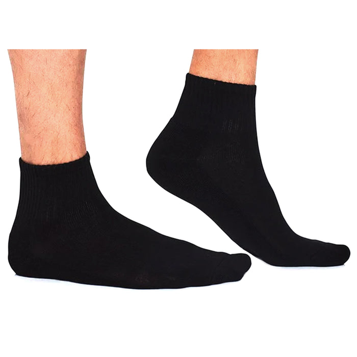 8 Pairs Black Ankle Quarter Men Women Athletic Sports Cotton Socks