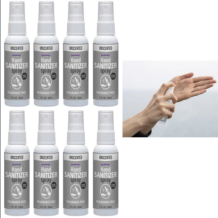 8 Unscented Hand Sanitizer Spray Fragrance Free Gentle Skin Moisturizer Cleanser