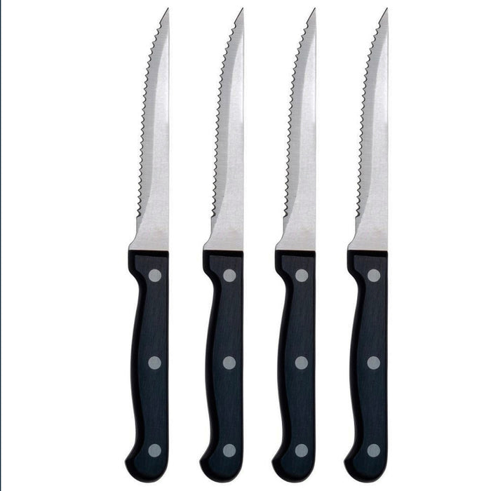 4 Steak Knife Set Serrated Edge Steel Utility Knives Steakhouse Cutlery Utensil