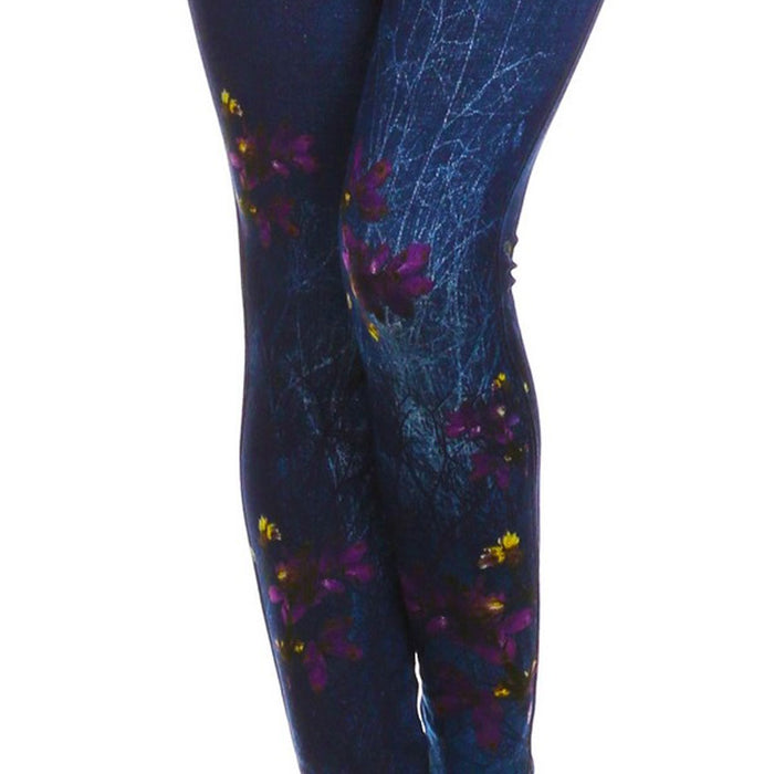 1 Women Casual Skinny Leggings Stretchy Jeans Pants Pencil Jeggings Floral Print
