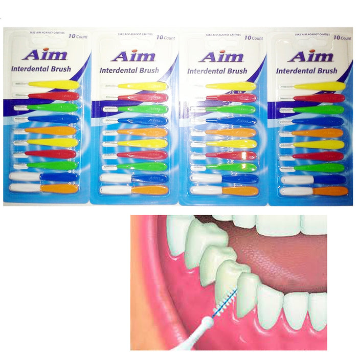 40Pc Interdental Brushes Dental Brush Floss Braces Bridges Tight Teeth Mouthwash