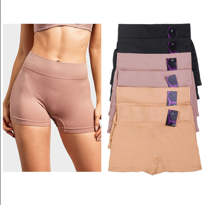 6 Seamless Boyshorts Womens Underwear Lot Booty Panties Boxer Brief Spandex  New