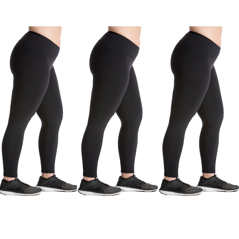 Women Seamless Plus One Size Footless Stretchy Yoga Pants Capri Leggings  Black