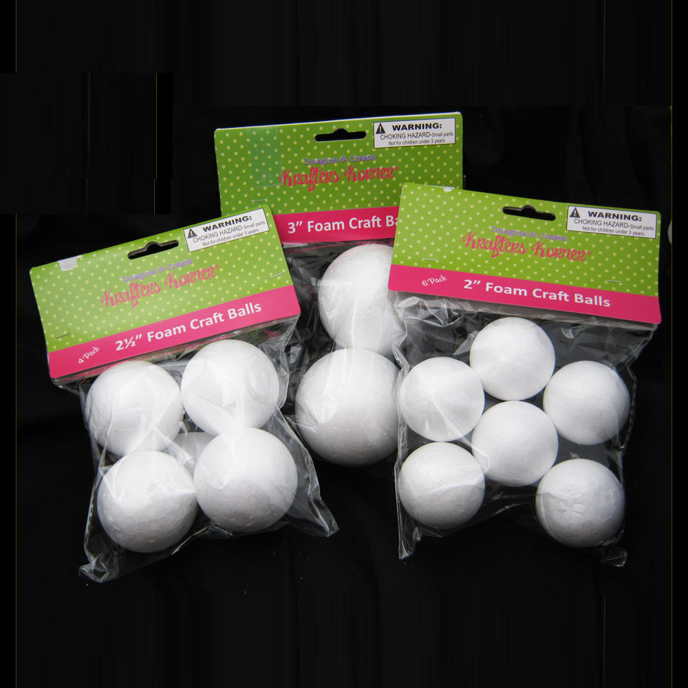 20pcs White Foam Balls 2-3 inch Styrofoam Polystyrene Craft Balls