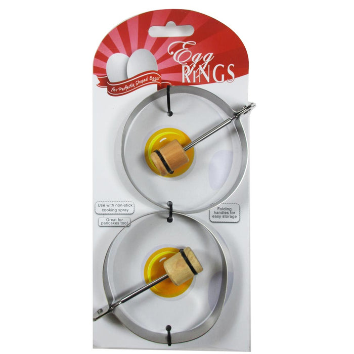 2 X Fried Egg Ring Round Omelette Non Stick 3.25" Mold Mini Pancake Cooking Tool