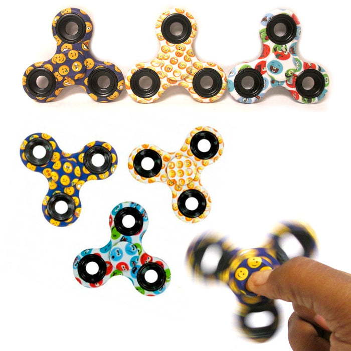 6 Emoji Gyro Tri-Spinner Fidget Toy Emoticon EDC Hand Finger Spinner Focus ADHD