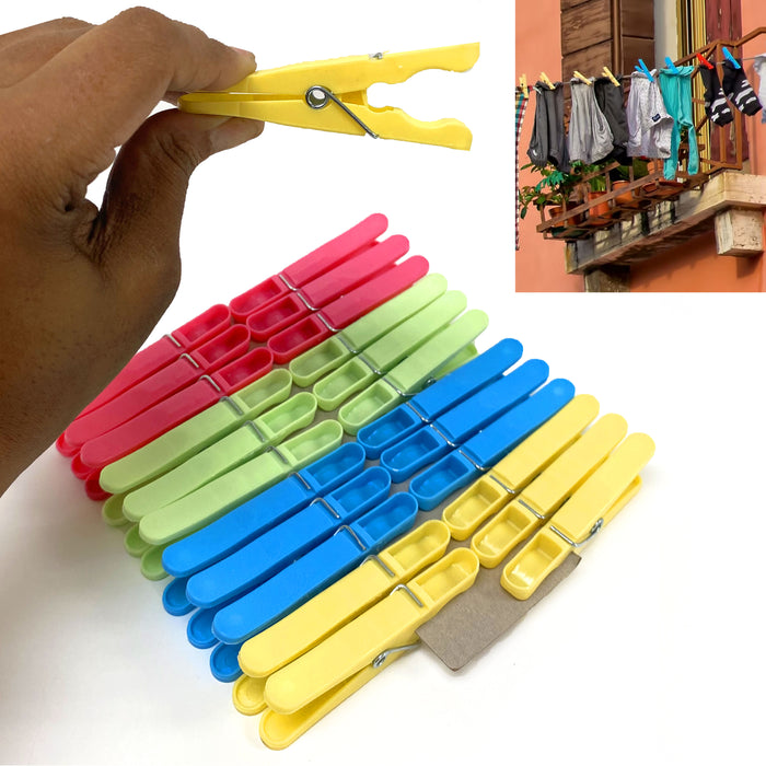 48 Colorful Plastic Clothes Pins Pegs Clothespins Laundry Clips Clothing Hanging