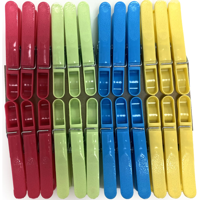 24Pack Plastic Clothes Pins Heavy Duty Outdoor for Hanging Clothes Colored  Clothespins Clips with Clothes Drying