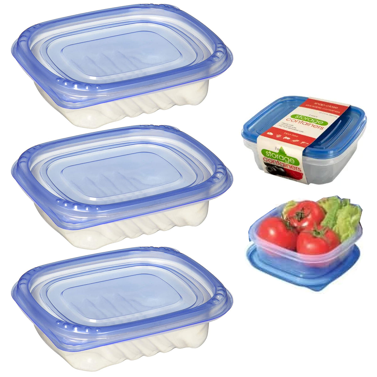 6 Large Reusable Food Storage Container Prep Freezer Microwave BPA Free  1200ml