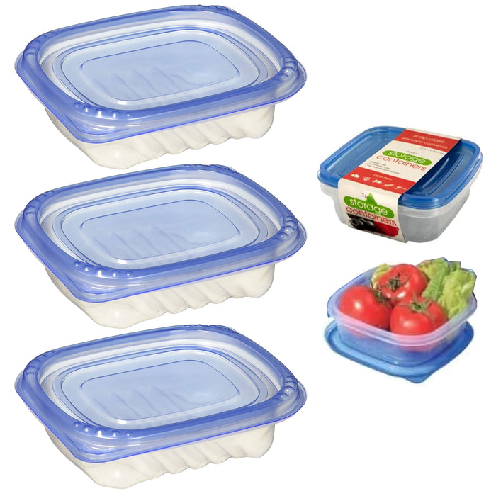 3pc Meal Prep Food Storage BPA Free Plastic Container Freezer Microwave Reusable