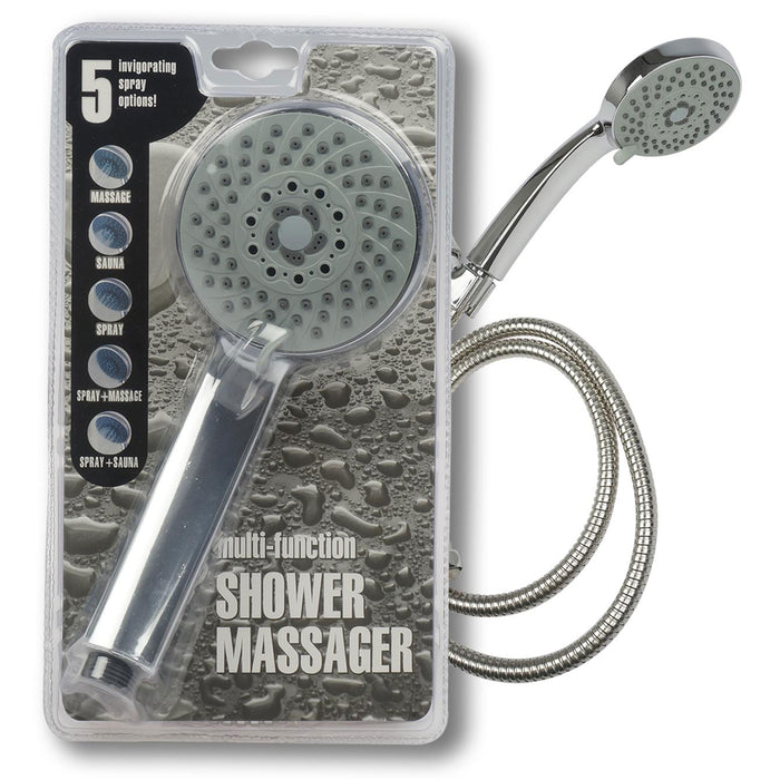 Multi-function Shower Head Massager Silver Hose Nozzle Handheld Spray 59" Chrome