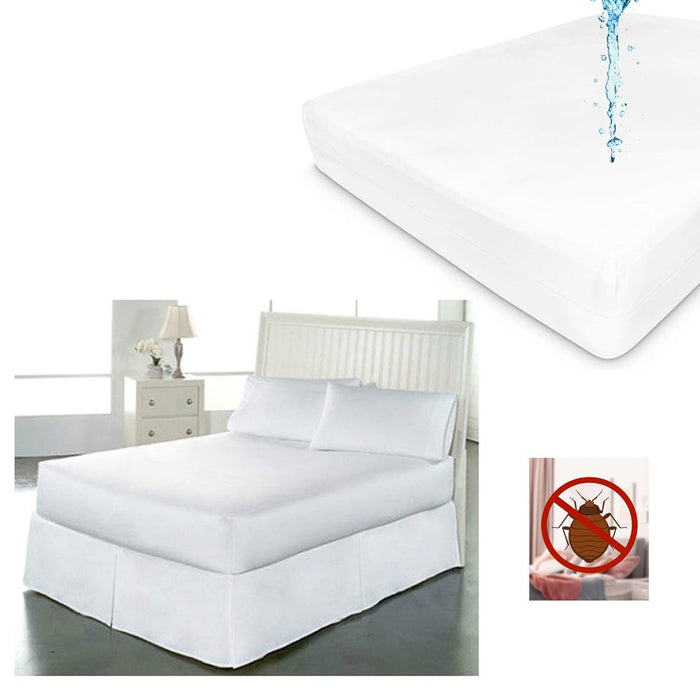 2 Waterproof Mattress Protector Breathable Zippered Cover Queen Size Encasement