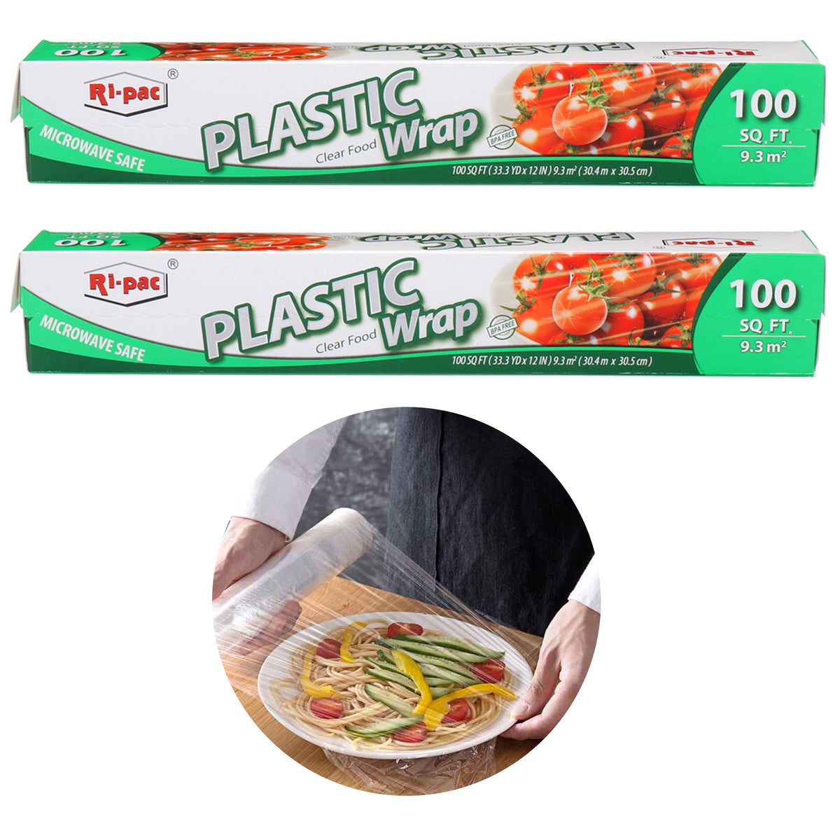 6 Plastic Cling Wrap Stretch Food Microwave Safe Seal Fresh BPA Free 600 SQ  FT 
