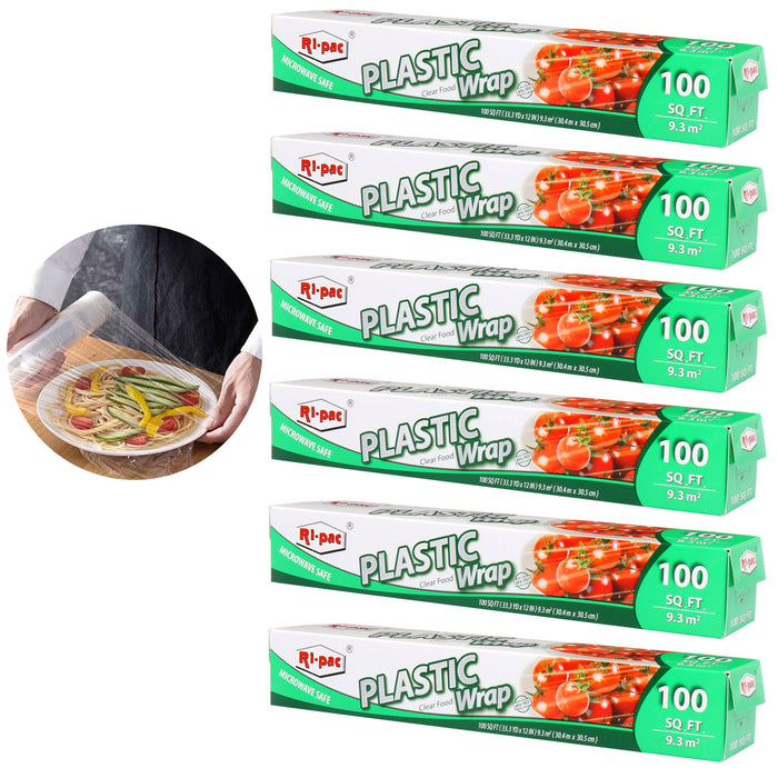 6 Plastic Cling Wrap Stretch Food Microwave Safe Seal Fresh BPA Free 600 SQ FT