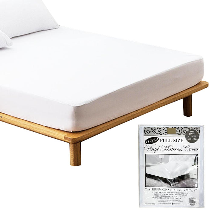 2 Full Size Mattress Cover Waterproof White Vinyl Encasement Premium Protector