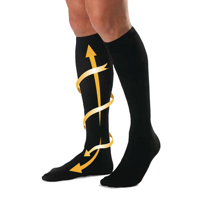 Unisex Compression Black Socks Calf Support Relief Anti Fatigue Sport Black L XL