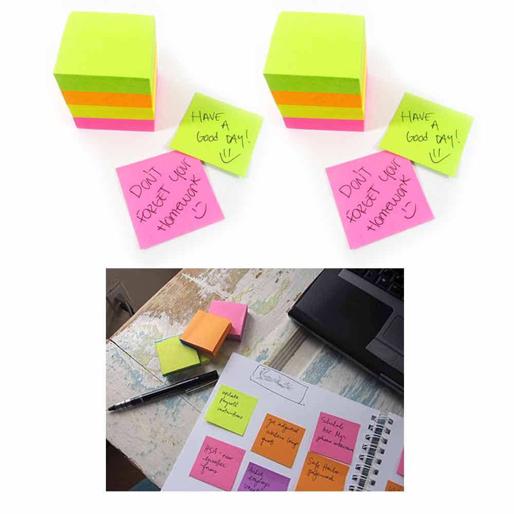 2Pk Sticky Notes Memo Reminder 1.5''x2'' Small Office Supplies Sticker 560  Sheet 