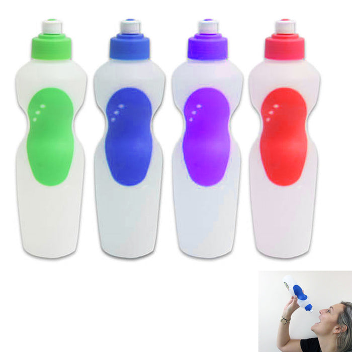 3 Sports Drinking Bottles Plastic Canister Hiking Water Outdoor Soft Grip Sports