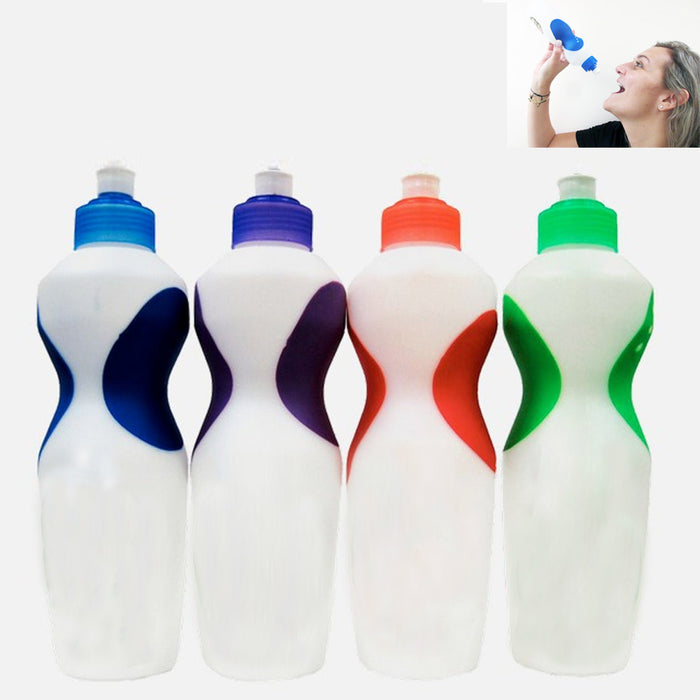 3 Sports Drinking Bottles Plastic Canister Hiking Water Outdoor Soft Grip Sports