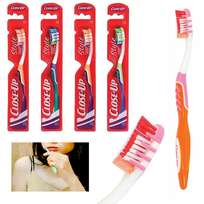 6 Close-Up Toothbrushes Travel Soft Bristles Full Head Tongue Scraper Oral Care