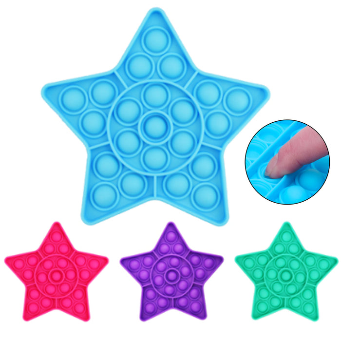 1 Pc Star Push Fidget Pop Up Bubble Sensory Special Needs Kids Toy Silent Autism