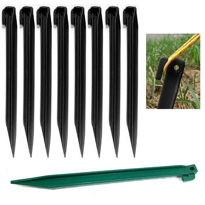 16 Heavy Duty Plastic Tent Nails Pegs 11.5" Long Garden Stakes Picnic Camp Tarp