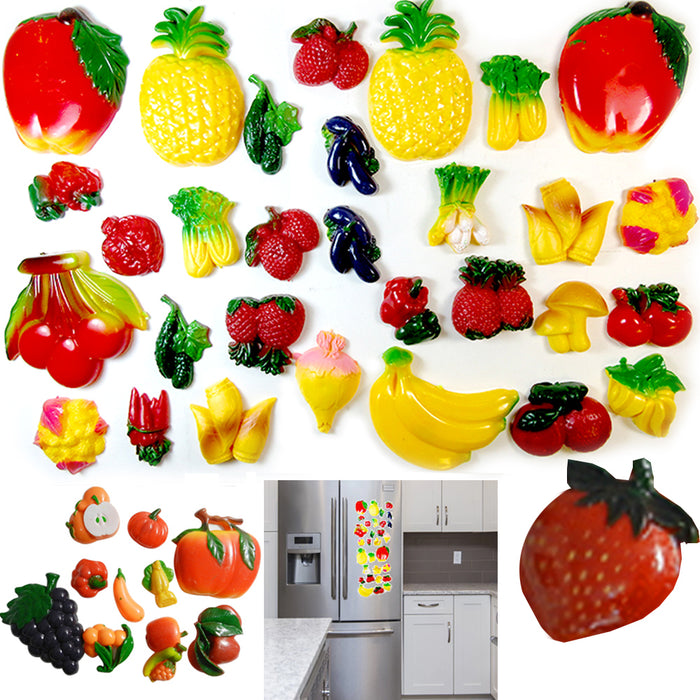 3 Pack Refrigerator Magnets Fruits Vegetables Magnet For Your Fridge 30 Pc Set