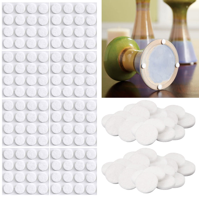 128 Felt Pad Self Adhesive Furniture Surface Protector Craft Dot White 0.75Round