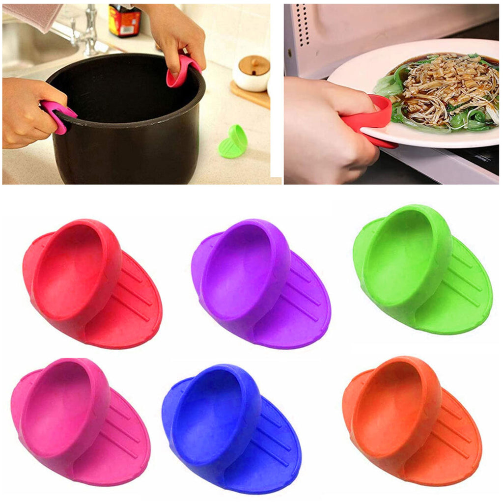 2 Pack Oven Mitt Silicone Pan Pot Holder Heat Resistant Gloves Pinch  Kitchen Set 