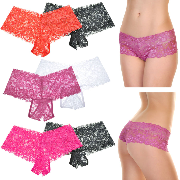Buy Snazzy Ladies Sexy See Through Underwear(2 Pcs) lace Assorted Medium at