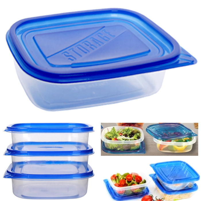 2pc Food Storage Container Meal Prep Takeout Tray Microwavable BPA Free Reusable, Blue