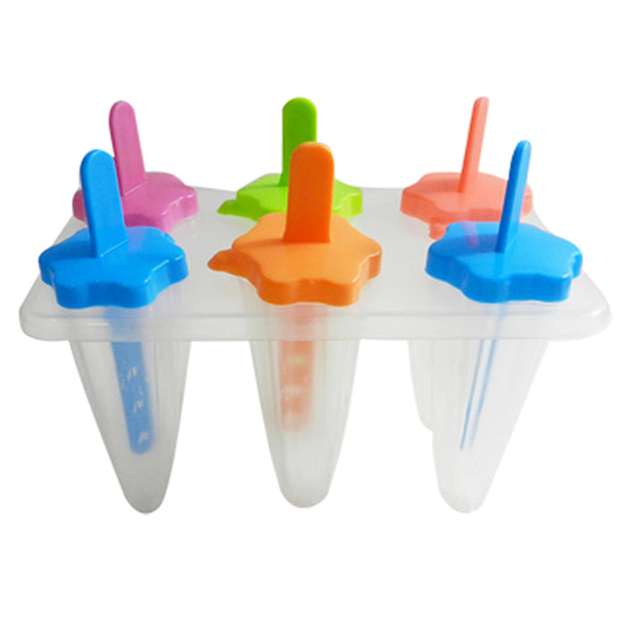 6 Freezer Ice Pop Maker Mold Popsicle Dessert Ice Cream Frozen