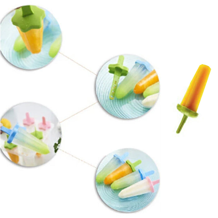 6 Freezer Ice Pop Maker Mold Popsicle Frozen Pops Cake Treats Dessert Ice Cream