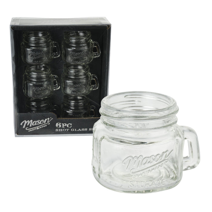 Set of 6 Mini Mason Jar Shot Glasses Glass Shooter Beer Mugs Wedding Favor Gift