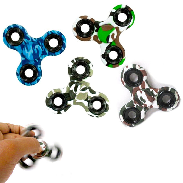 6 Pc Lot Fidget Spinner Gyro Tri Camo Toy EDC Hand Finger Focus Camouflage ADHD