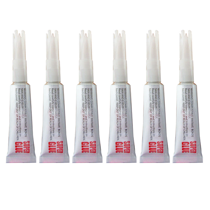 6 Pc Precision Tip Super Strong Glue Adhesive For Metal Dries Clear Instant Bond