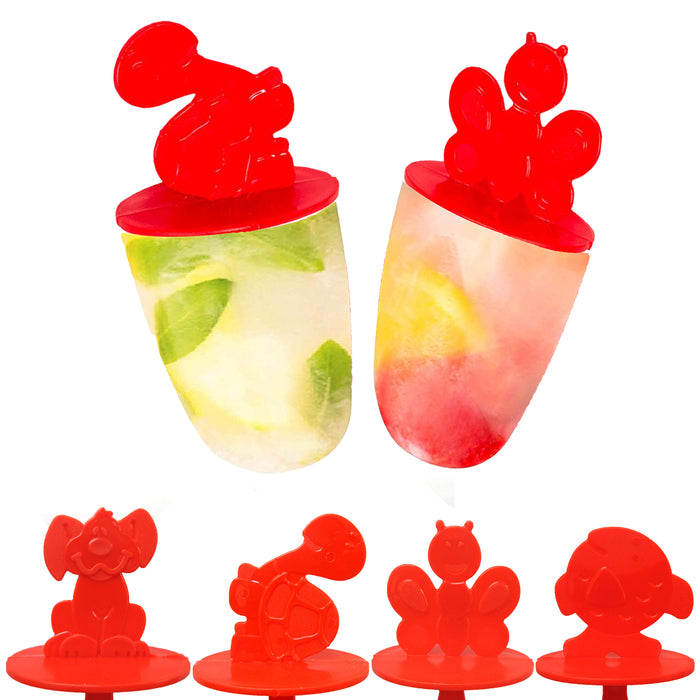 4 Mold Freezer Ice Pop Maker Popsicle Dessert Ice Cream Frozen Pops Cake Treats