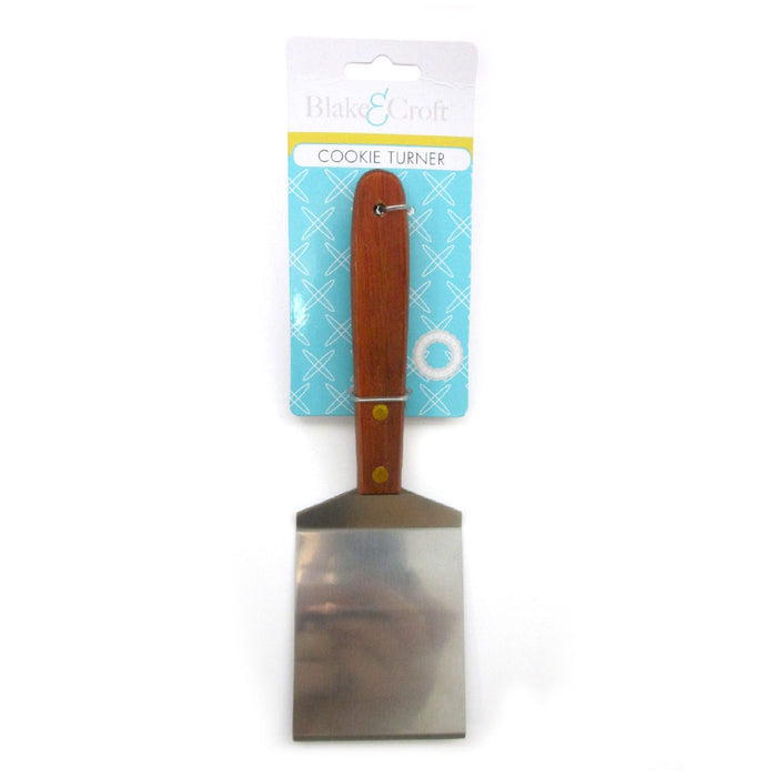 Stainless Steel Cookie Turner Spatula Cooking Kitchen Utensil Server Tool Wooden