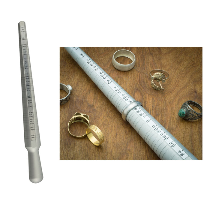 1 Set EU Ring Sizer Measuring Finger Sizing Measuring Stick Aluminum Metal  Rings Mandrel US Size Jewelry Tool