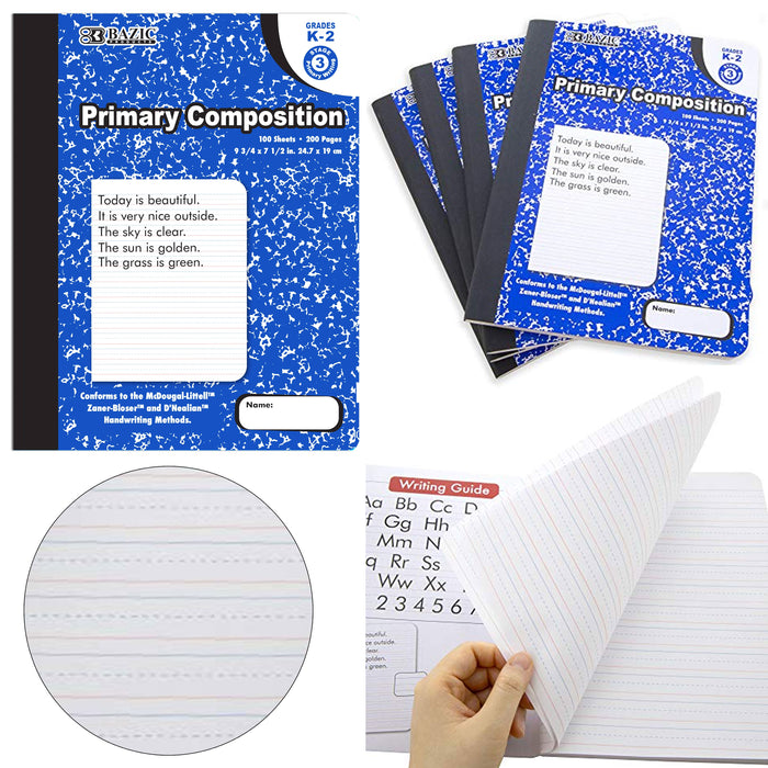 4 Pack Primary Journal Books Kids School Handwriting Sketch Notebook Supplies