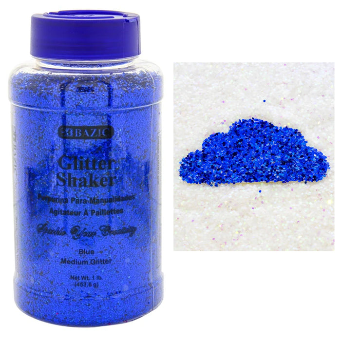 16oz BAZIC Blue Glitter Shaker Bottle 1lb Sparkle Slime Art Crafts Kids Project