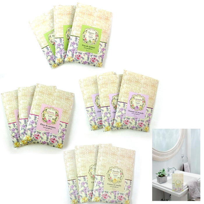 12 Scented Fragrance Sachet Bags Home Wardrobe Drawer Car Perfume Envelope Pouch