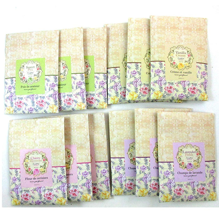 12 Scented Fragrance Sachet Bags Home Wardrobe Drawer Car Perfume Envelope Pouch